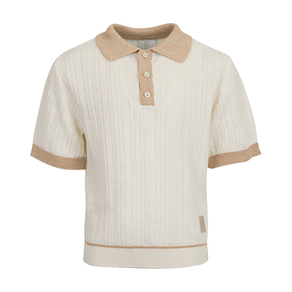 KIDS KNIT LINEN COTTON POLO SHIRT