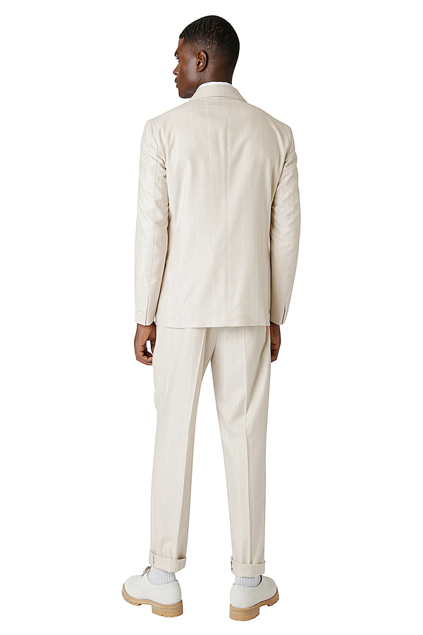 DOUBE BREASTED WOOL AND SILK CASHMERE SUIT