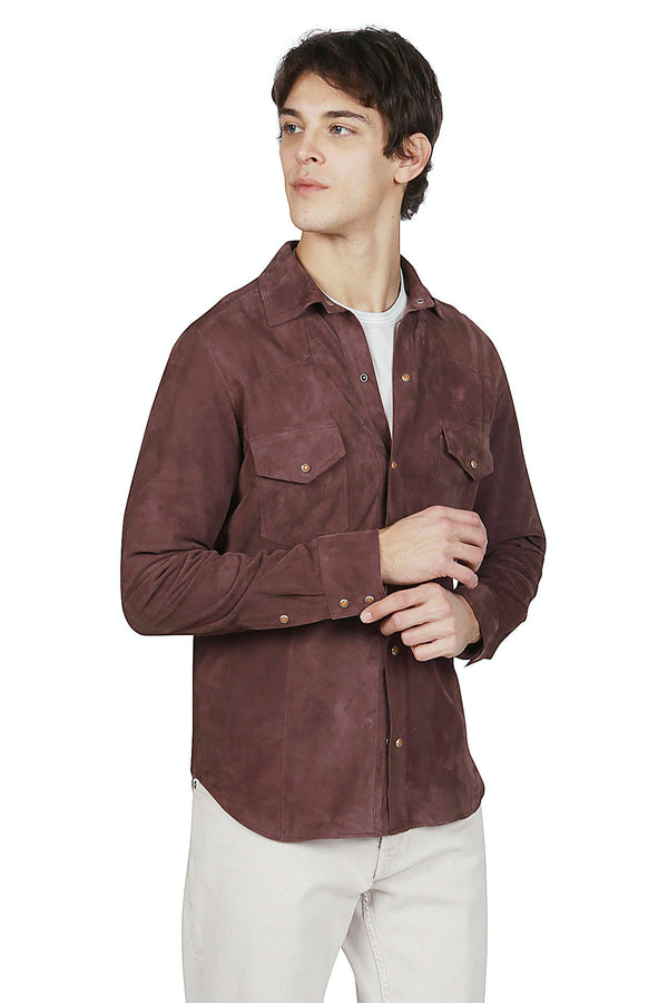 CAMICIA TEXAS IN PELLE SUEDE