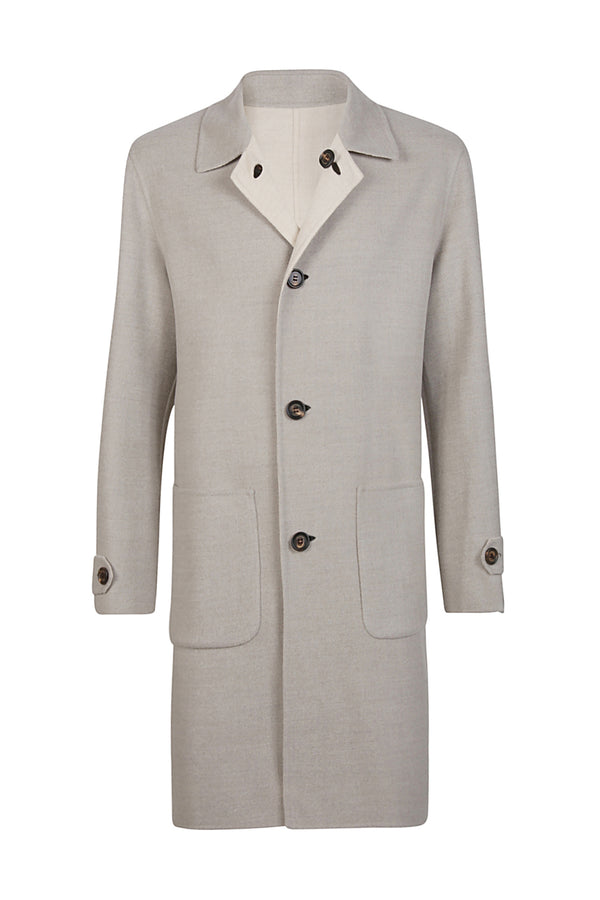 Reversible single -breasted coat wool