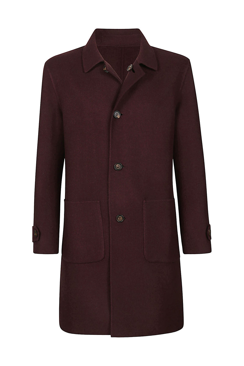 SINGLE-BREASTED REVERSIBLE WOOL COAT