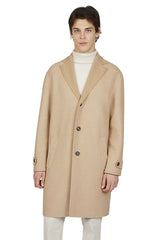 SINGLE-BREASTED WOOL CASHMERE COAT