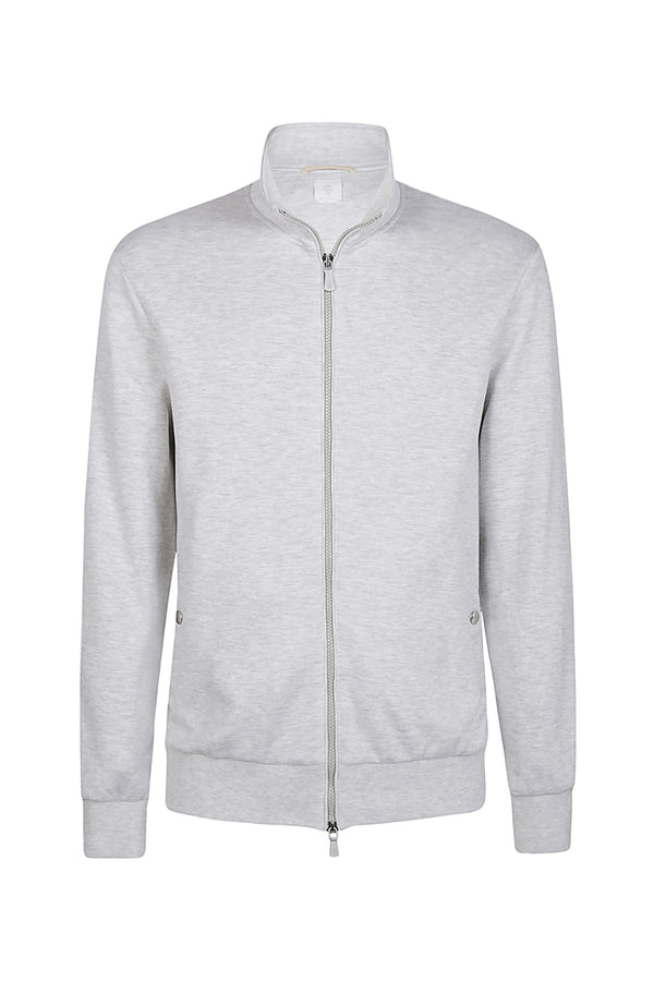 FELPA FULL ZIP COTONE E JERSEY