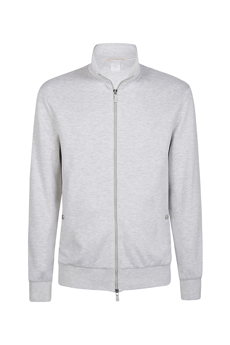 Full Zip cotton and jersey sweatshirt