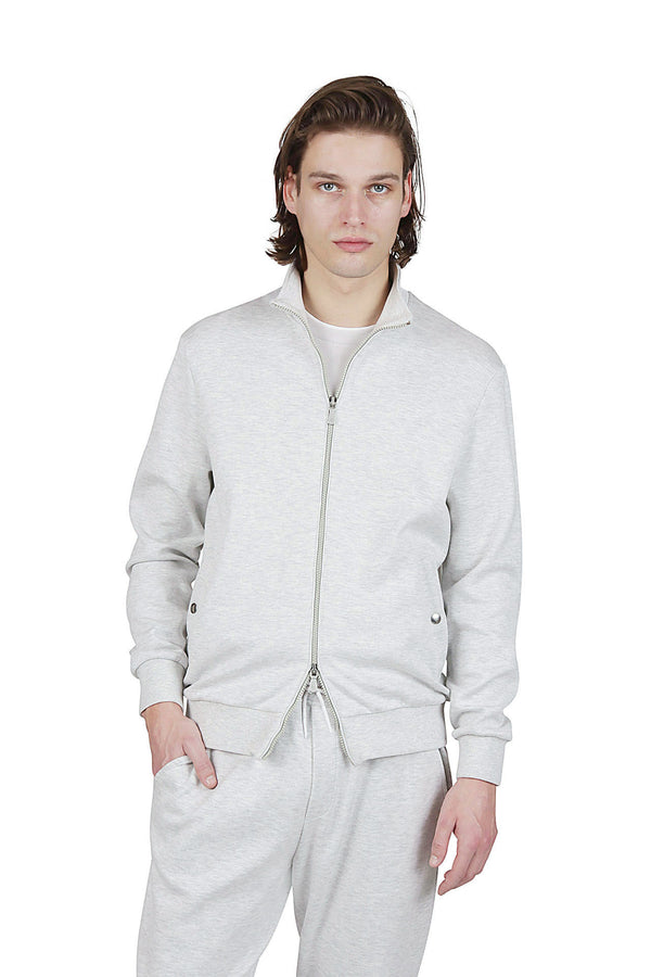 FELPA FULL ZIP COTONE E JERSEY