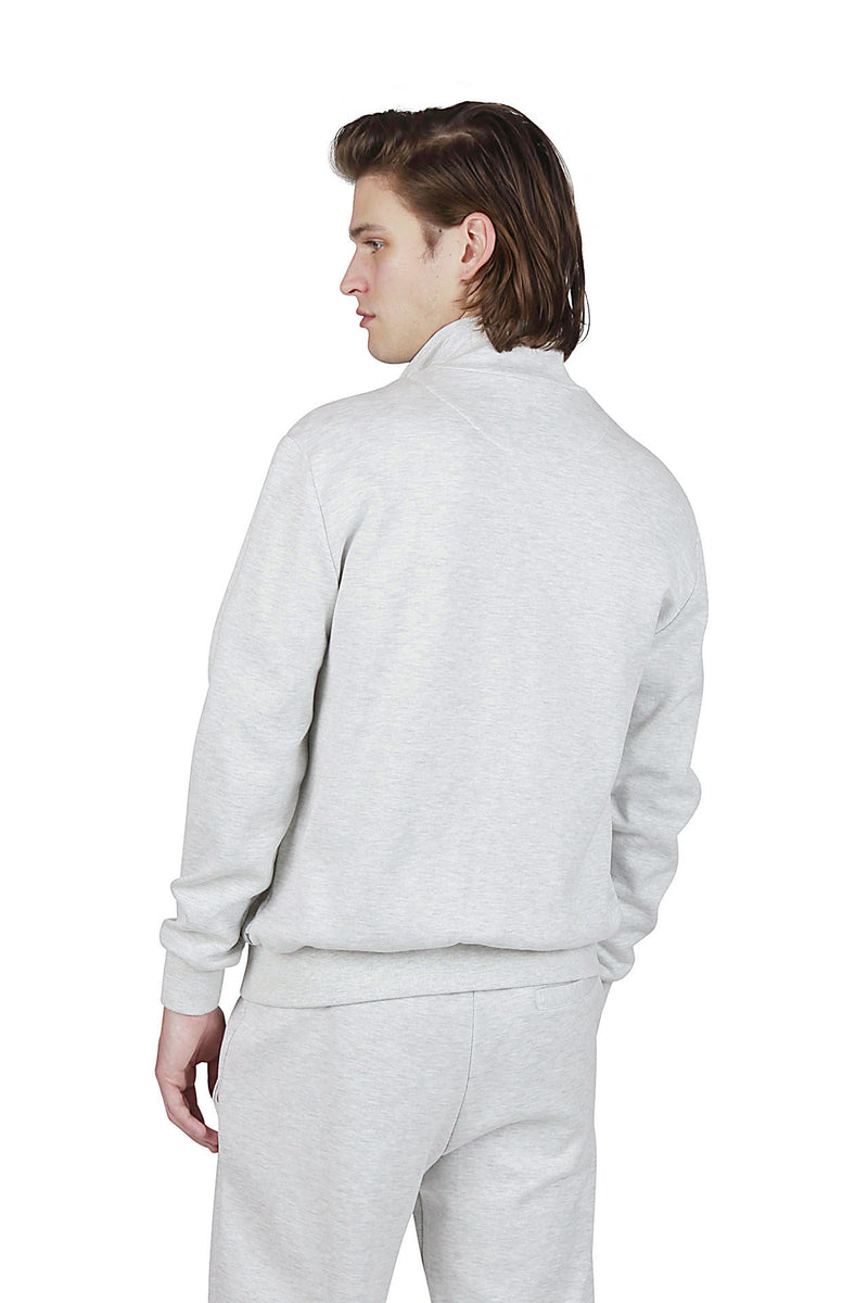 Full Zip cotton and jersey sweatshirt