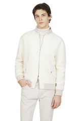 Full zip bomber wool cashmere