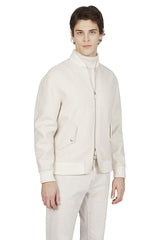 Full zip bomber wool cashmere