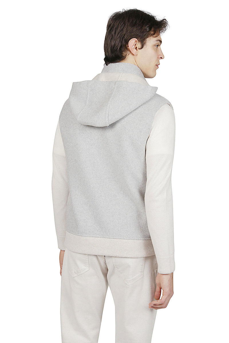 GILET CON CAPPUCCIO CASHMERE