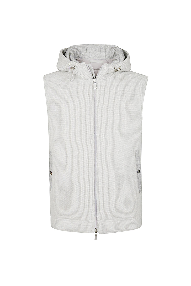 CASHMERE WOOL HOODED VEST