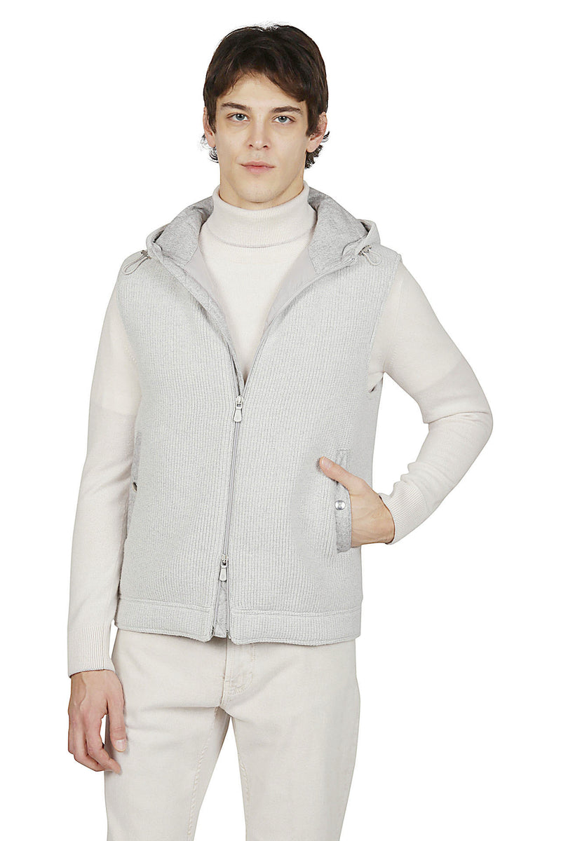 CASHMERE WOOL HOODED VEST