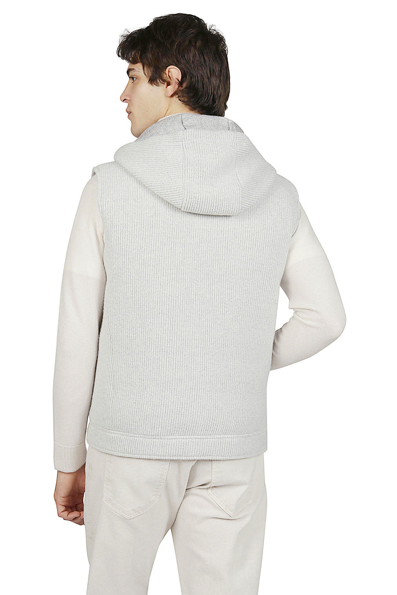 CASHMERE WOOL HOODED VEST