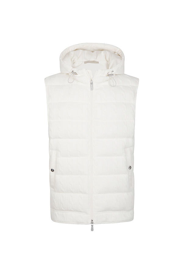 Wool and silk hoody vest