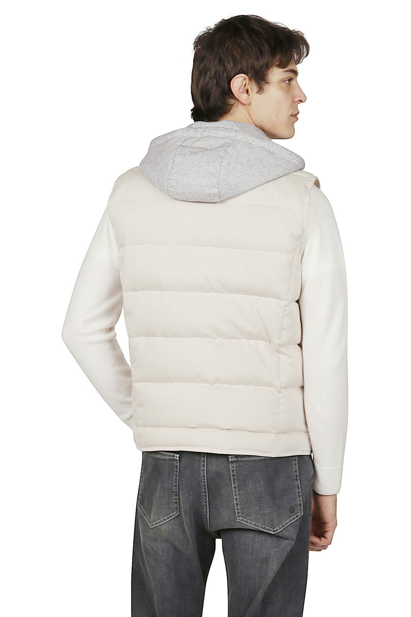 GILET BIMATERICO SETA CASHMERE