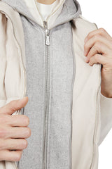 GILET BIMATERICO SETA CASHMERE