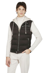 GILET BIMATERICO SETA CASHMERE