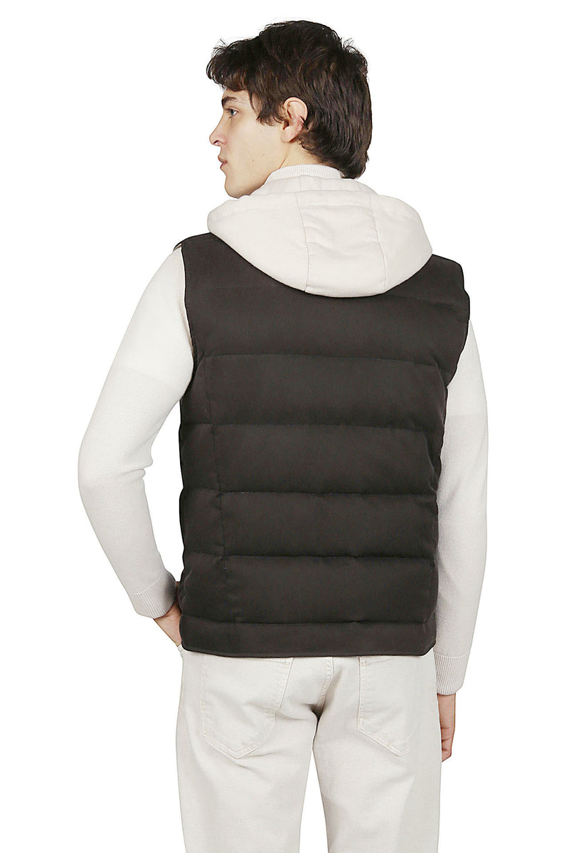 GILET BIMATERICO SETA CASHMERE