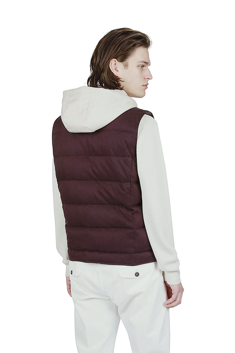 BIMATERIAL SILK CASHMERE VEST