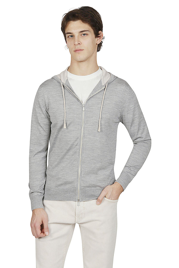 MAGLIA FULL ZIP LANA 14 MICRON