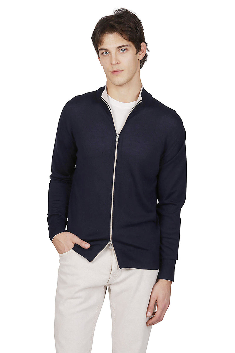 MAGLIA FULL ZIP LANA 14 MICRON