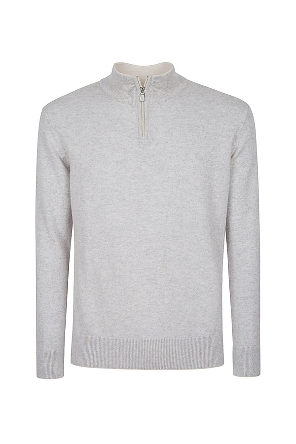 MAGLIA MEZZA ZIP CASHMERE