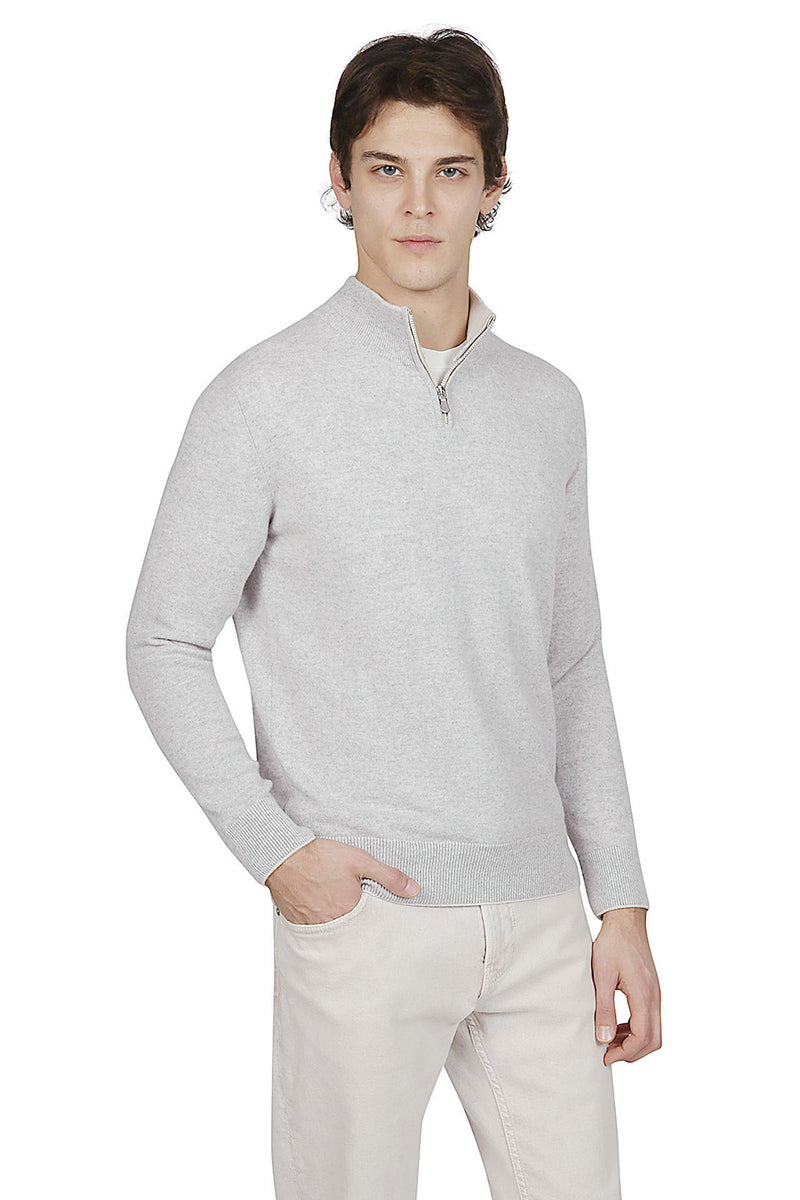 MAGLIA MEZZA ZIP CASHMERE