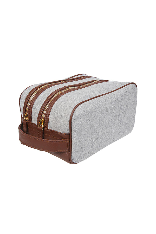 Beauty wool and leather bag