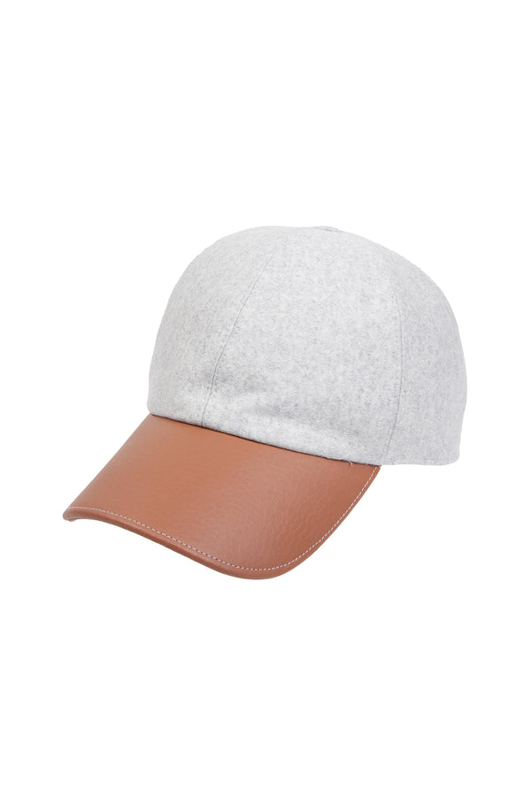 CAPPELLO LANA E PELLE