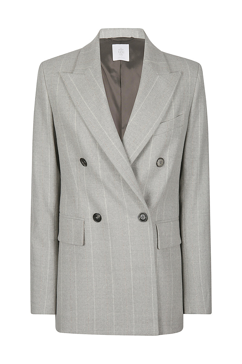 Double -breasted jacket wool elastam bar '