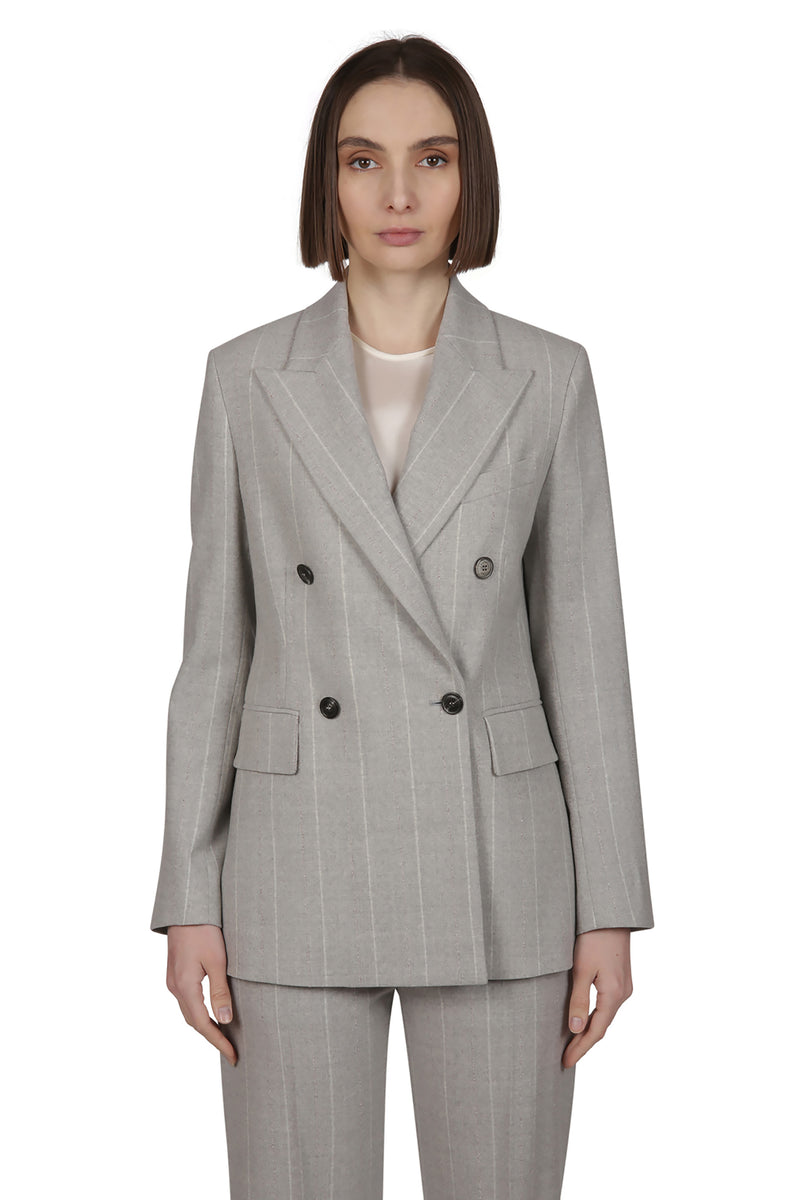 Double -breasted jacket wool elastam bar '