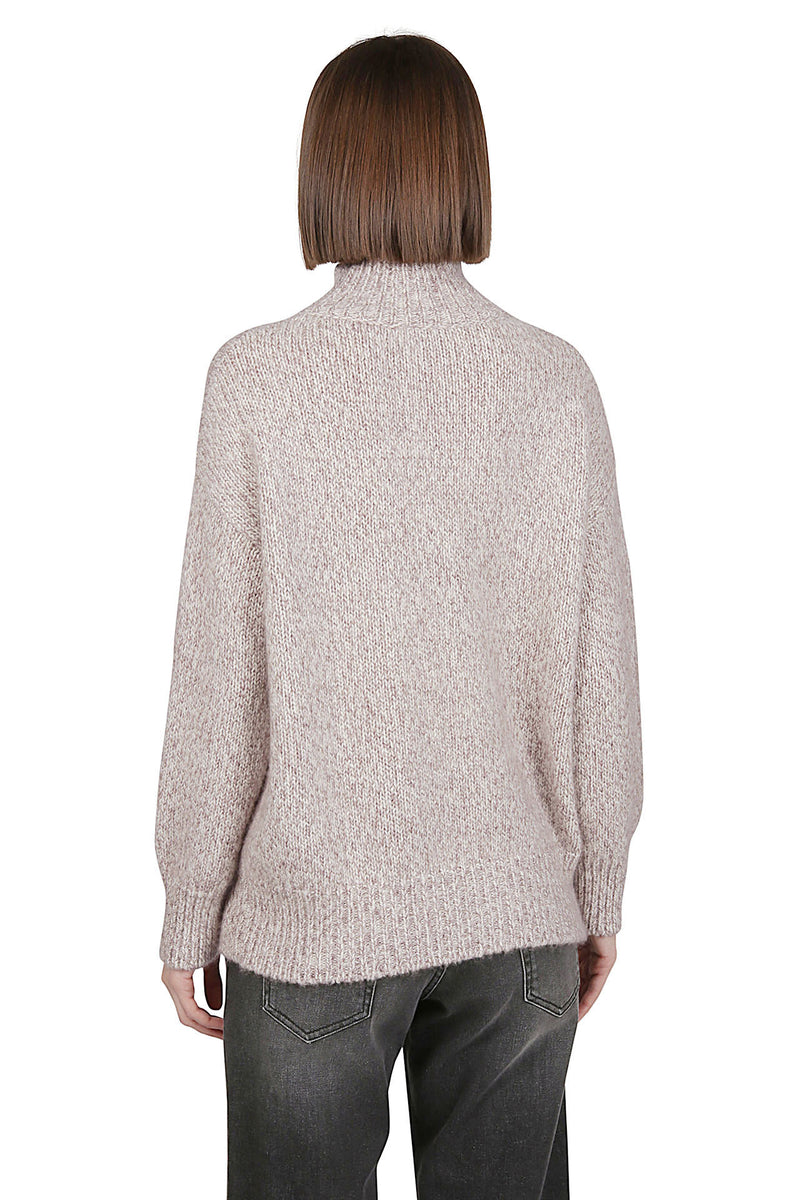 MAGLIA COLLO ALTO LANA CASHMERE KID MOHAIR SETA LUREX