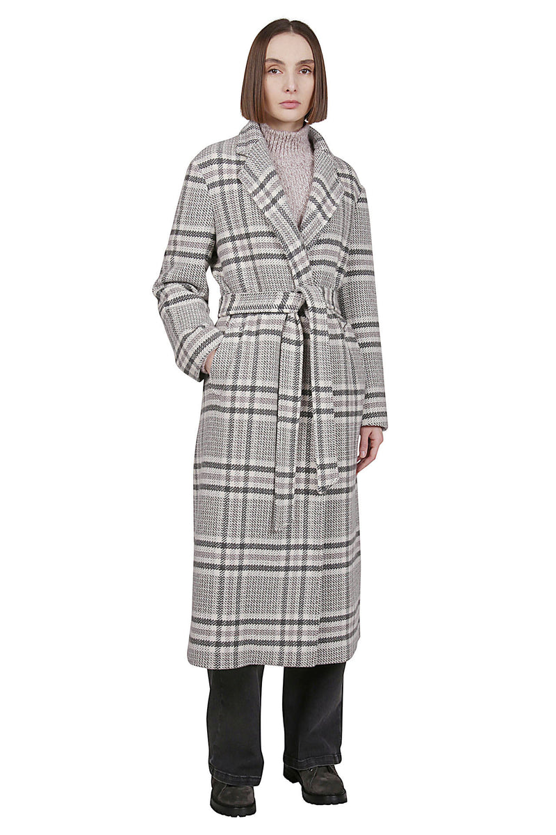 CAPPOTTO CON CINTURA CASHMERE CHECK