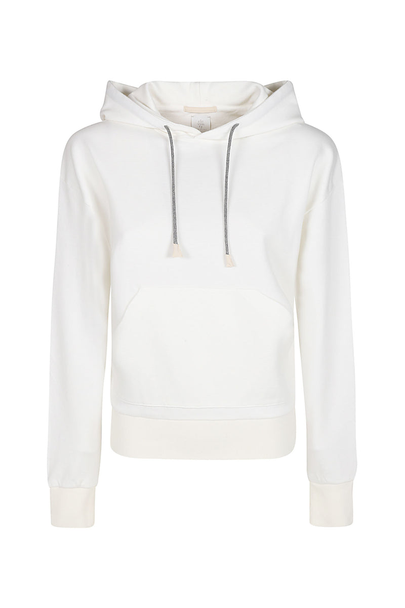 Cotton white hooded sweatshirt sale