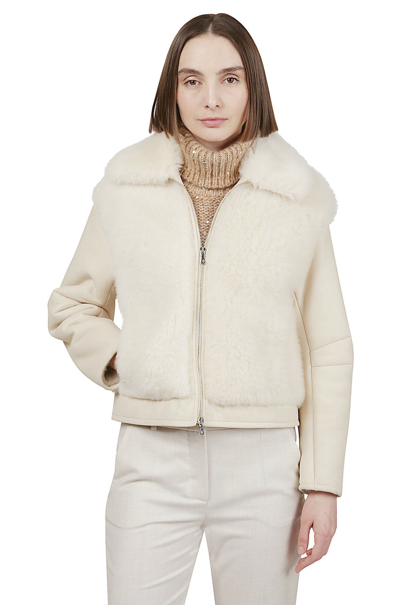 GIUBBINO IN SHEARLING MONTONE AGNELLO