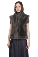 SHEARLING SHEARLING BIMATERIC MARINOS Velour Castoro and Lamb Velour Bordura