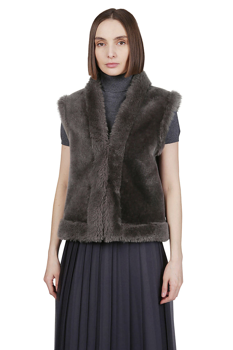 GILET SHEARLING CORTO BORDATO