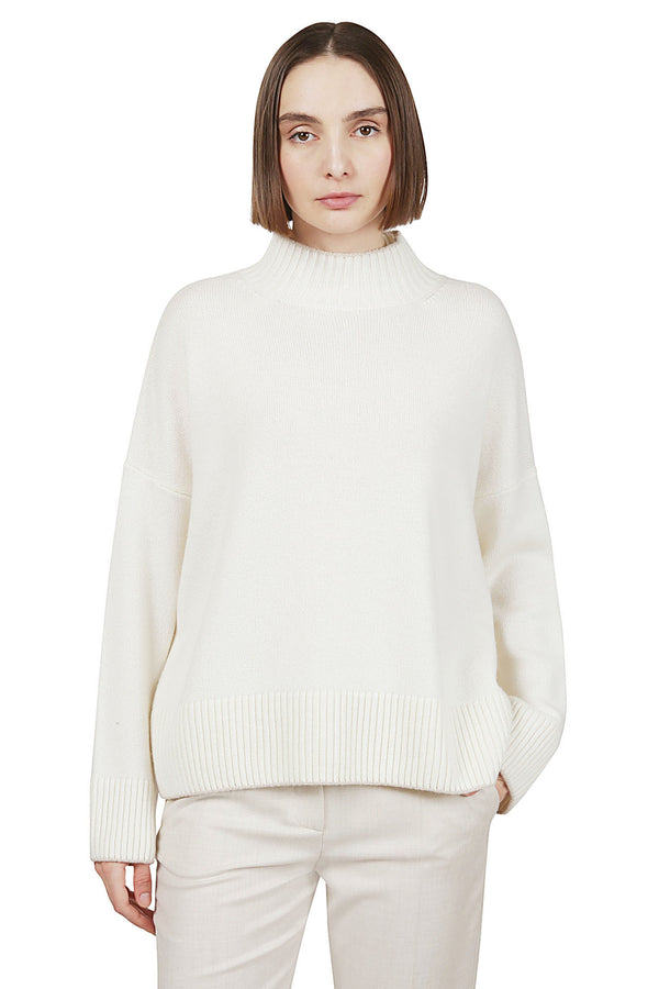 MAGLIA COLLO ALTO CASHMERE CON TIPPING