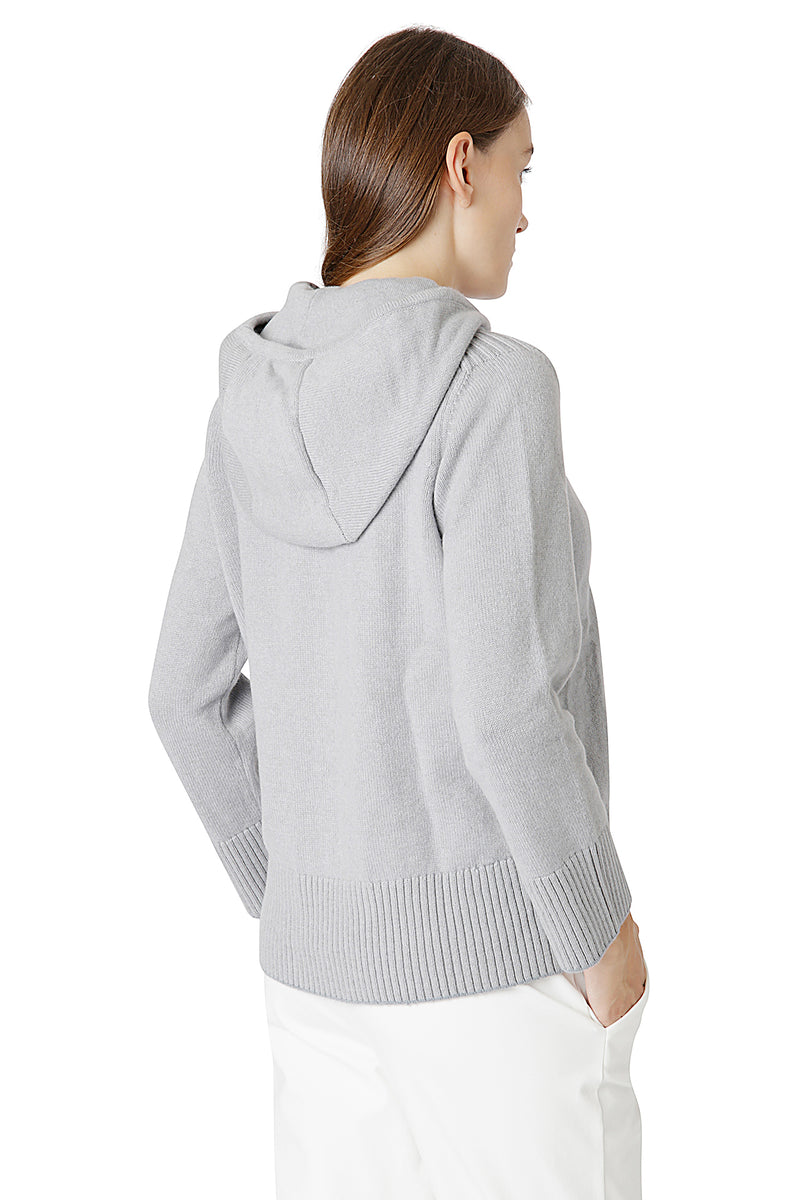 MAGLIA CON CAPPUCCIO CASHMERE CON TIPPING