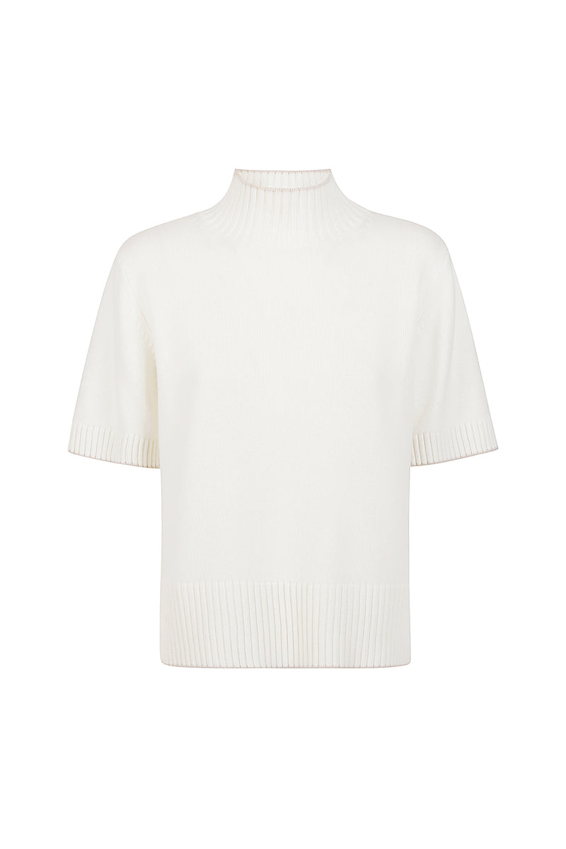 MAGLIA SMANICATA CASHMERE CON TIPPING