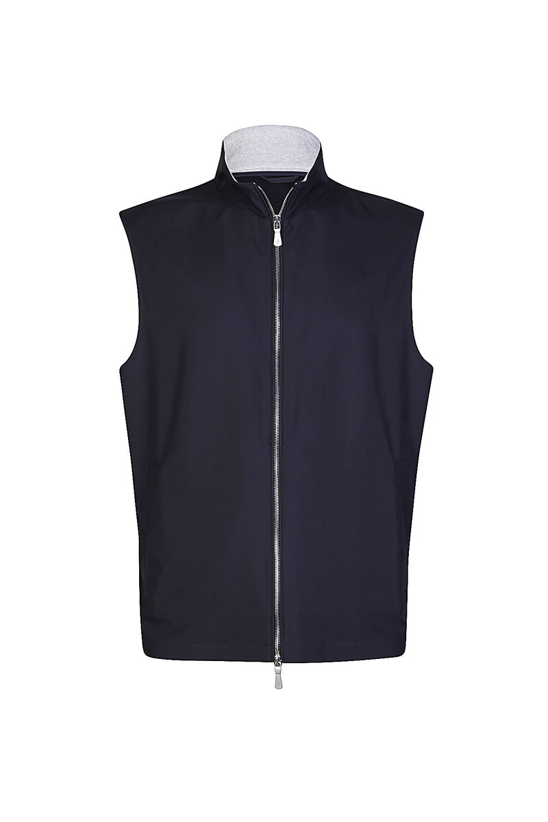 FULL ZIP VEST STANDING COLLAR