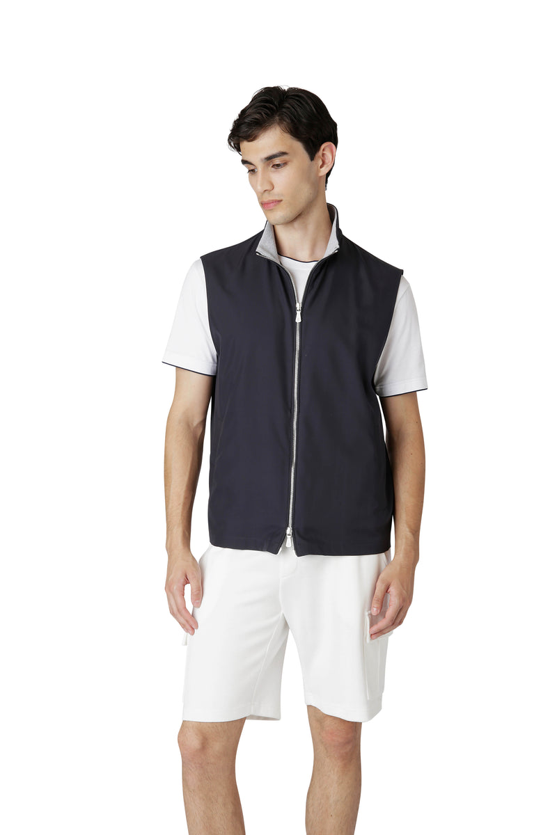 FULL ZIP VEST STANDING COLLAR