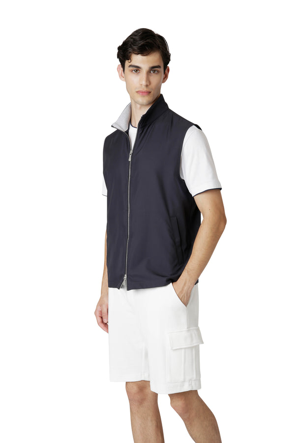 FULL ZIP VEST STANDING COLLAR