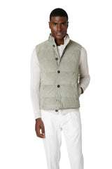 GILET REVERSIBILE SUEDE E COTONE SEA ISLAND