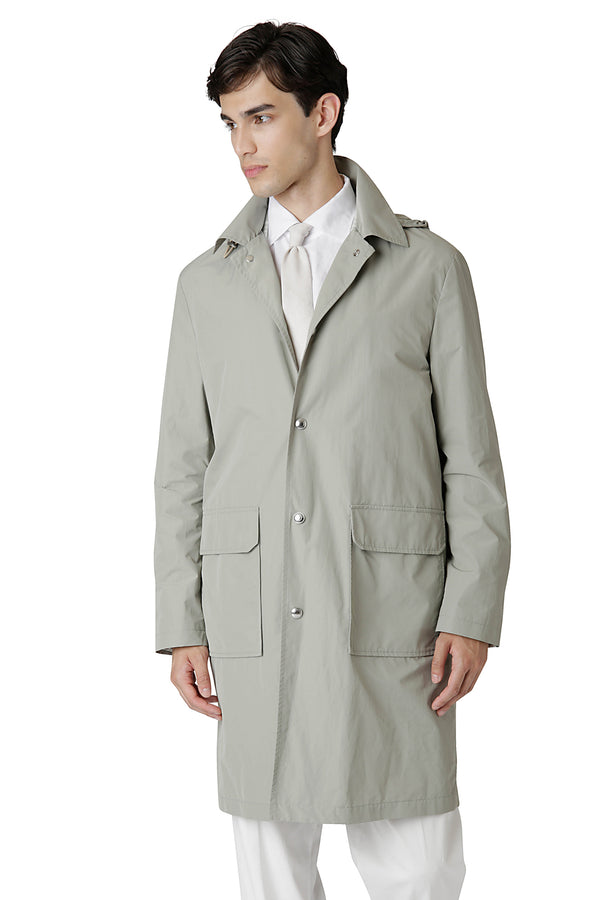 DETACHABLE HOODED TRENCH COAT