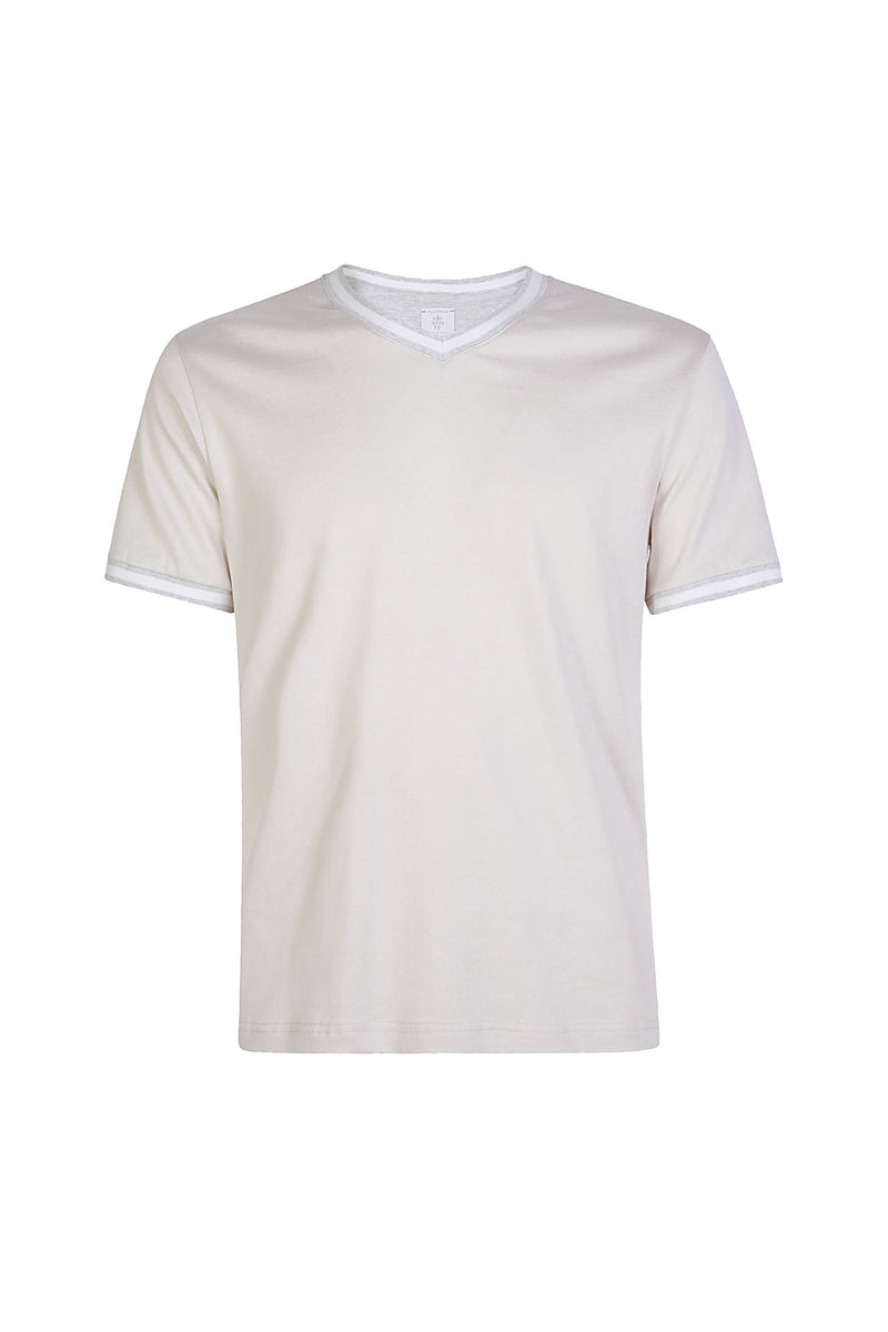 T-SHIRT SCOLLO V COTONE JERSEY