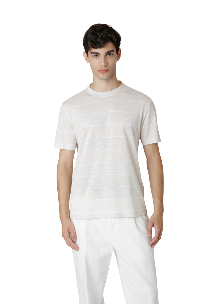 T-SHIRT GIROCOLLO LINO COTONE RIGA