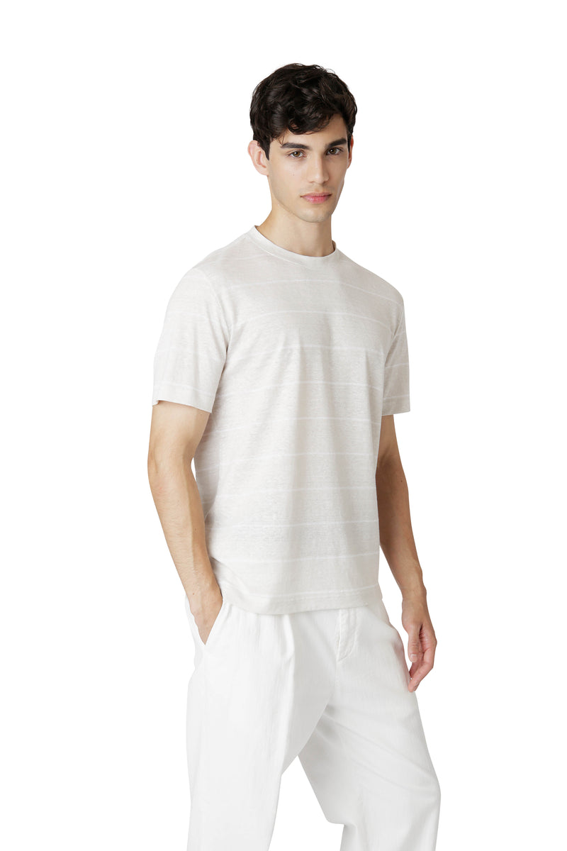 T-SHIRT GIROCOLLO LINO COTONE RIGA