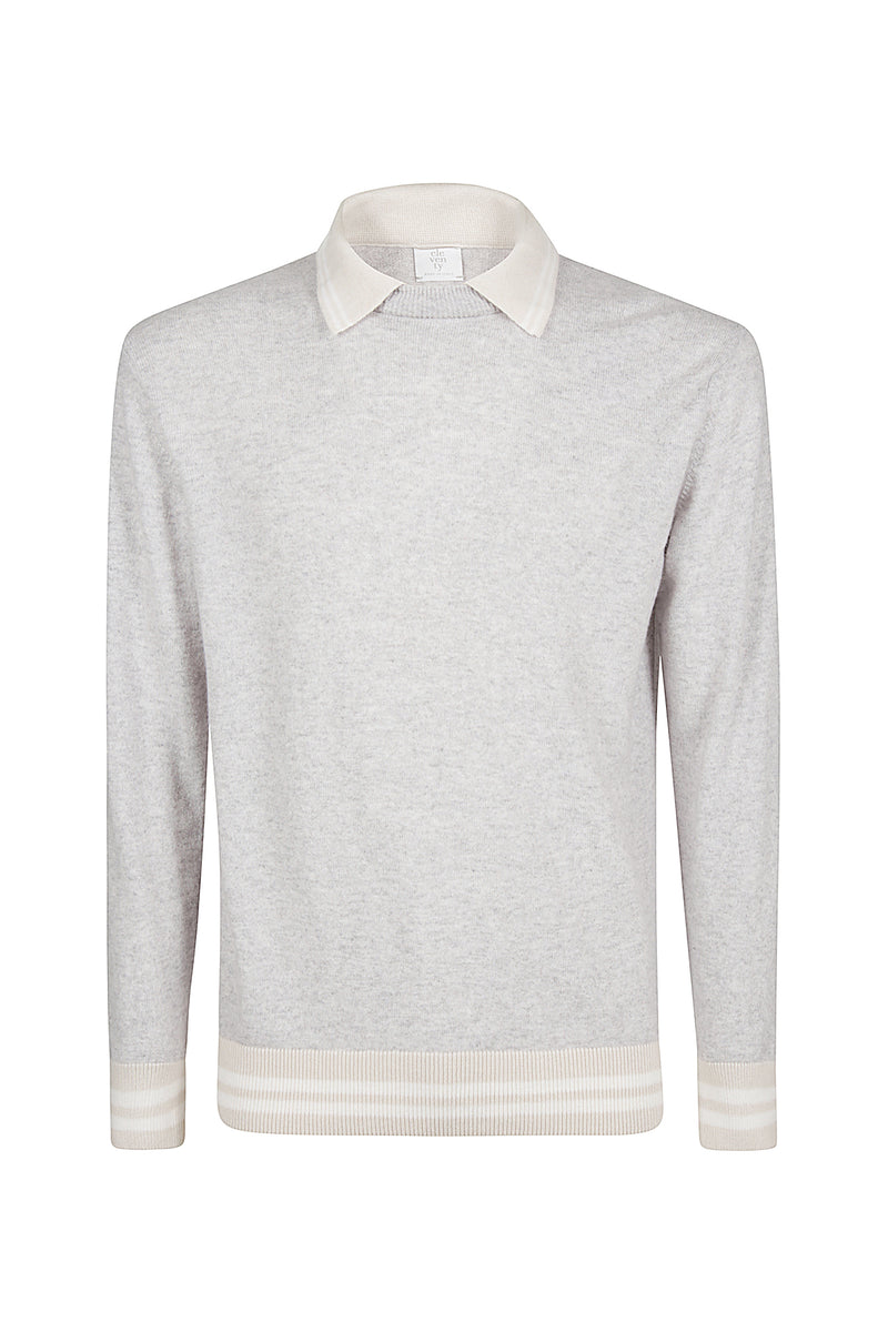 CREWNECK SWEATER POLO COLLAR